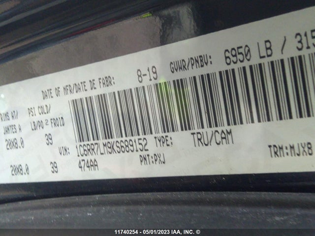 1C6RR7LM9KS689152 RAM 1500 Classic Slt