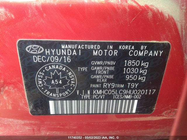 Hyundai Ioniq Limited 2017 KMHC05LC9HU020117 Image 10
