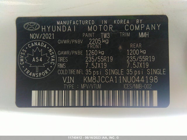 Hyundai Tucson Luxury 2022 KM8JCCA11NU044198 Image 11