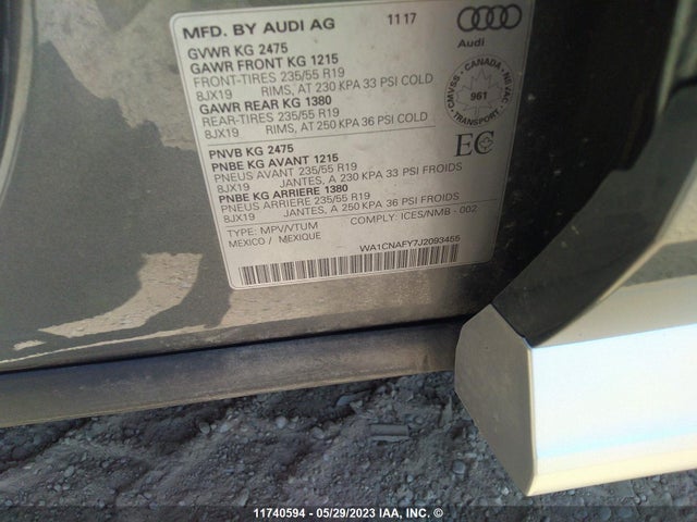 WA1CNAFY7J2093455 Audi Q5 Prestige