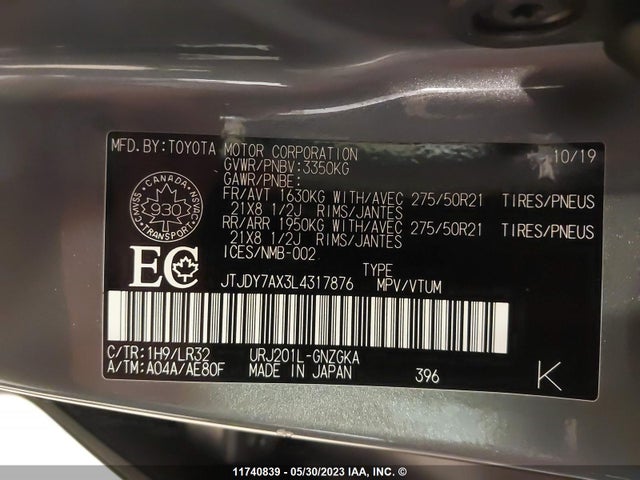 JTJDY7AX3L4317876 Lexus LX 570