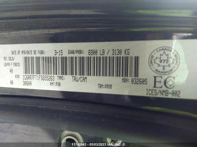 1C6RR7FT1FS655263 RAM 1500 St