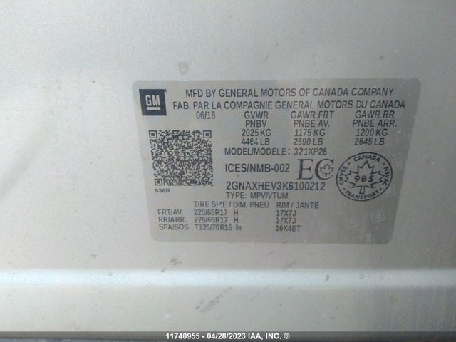 Chevrolet EQUINOX LS 2019 2GNAXHEV3K6100212 Image 9