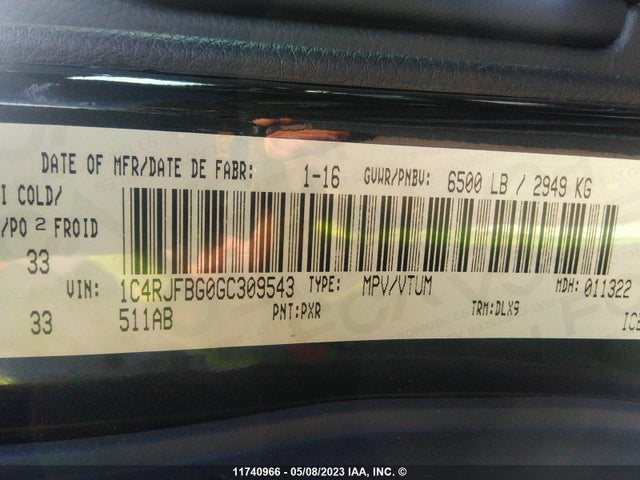 1C4RJFBG0GC309543 Jeep Grand Cherokee Limited