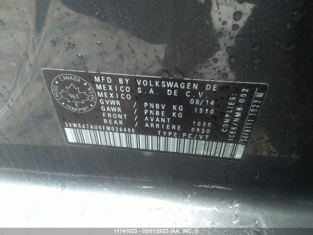 3VWRA7AU5FM026496 Volkswagen Golf Tdi