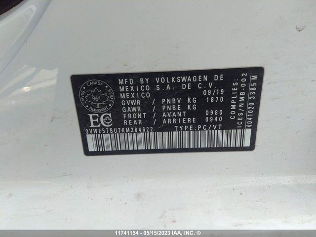 3VWE57BU7KM264622 Volkswagen JETTA SEL