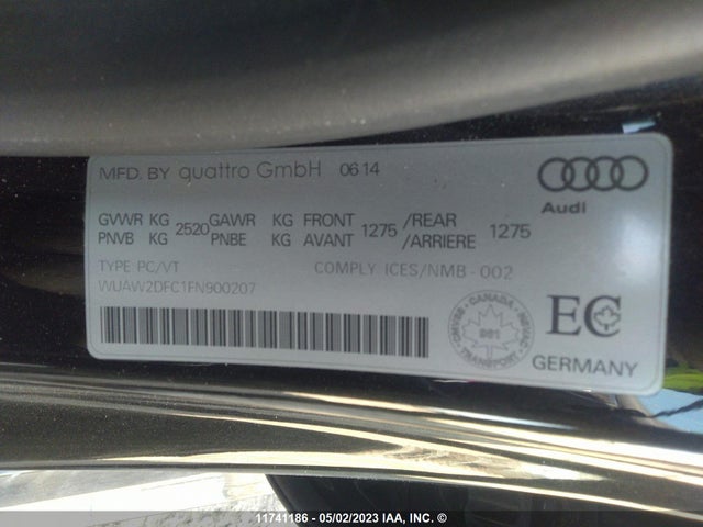 WUAW2DFC1FN900207 Audi RS7
