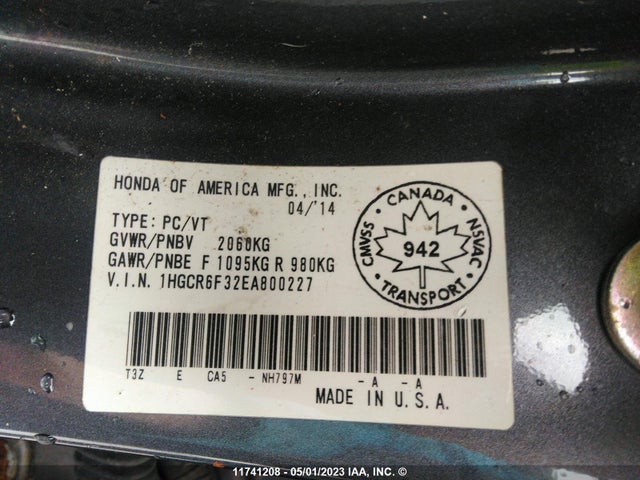 Honda ACCORD HYBRID 2014 1HGCR6F32EA800227 Image 9