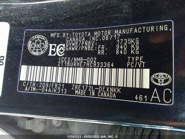 Toyota Corolla Ce/se/le 2017 2T1BURHE7HC933364 Image 9