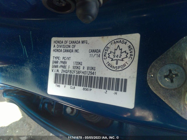 Honda Civic Sedan Ex 2015 2HGFB2F58FH012941 Image 10