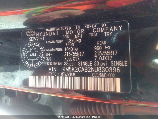 Hyundai Kona Preferred 2022 KM8K2CAB2NU830396 Image 10