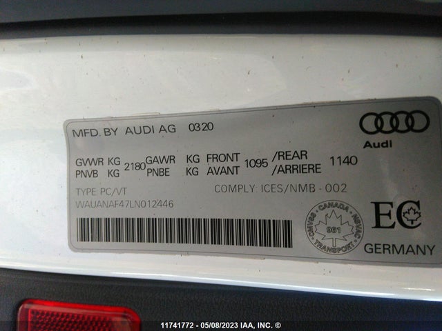WAUANAF47LN012446 Audi A4 Komfort