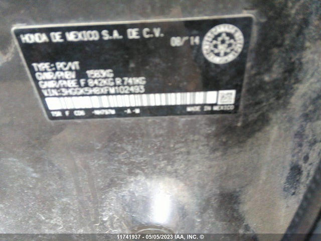 Honda Fit Ex/exl 2015 3HGGK5H8XFM102493 Image 11