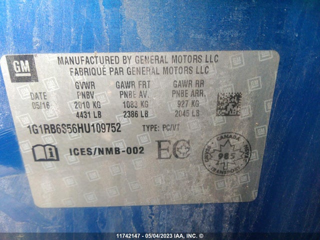 Chevrolet Volt Premier 2017 1G1RB6S56HU109752 Image 11