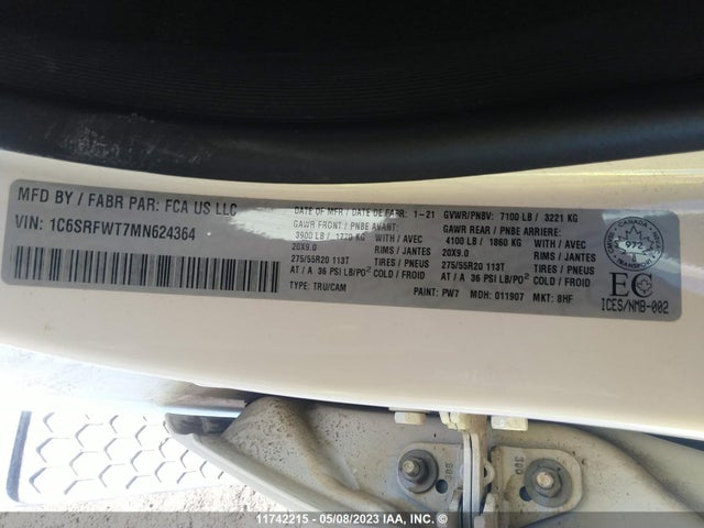 1C6SRFWT7MN624364 RAM 1500 Sport