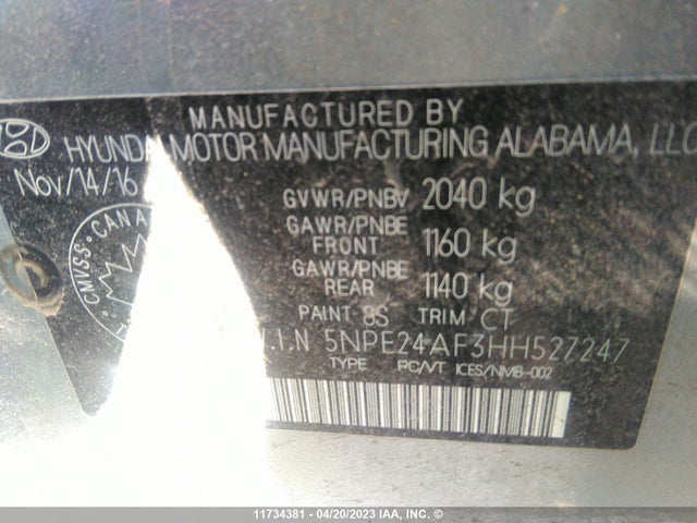 Hyundai SONATA SE 2017 5NPE24AF3HH527247 Image 9