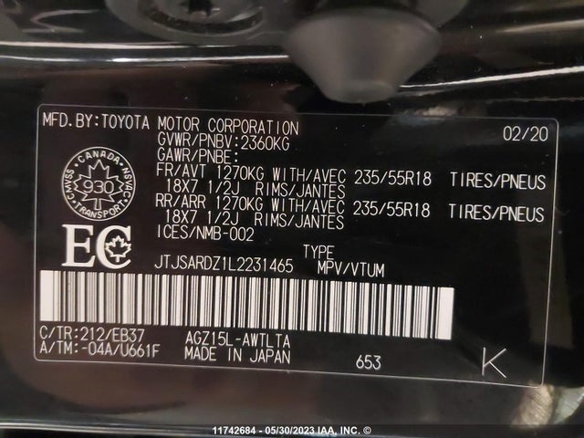 JTJSARDZ1L2231465 Lexus Nx Nx 300