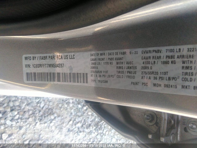 1C6SRFFT7MN504287 RAM 1500 Big Horn