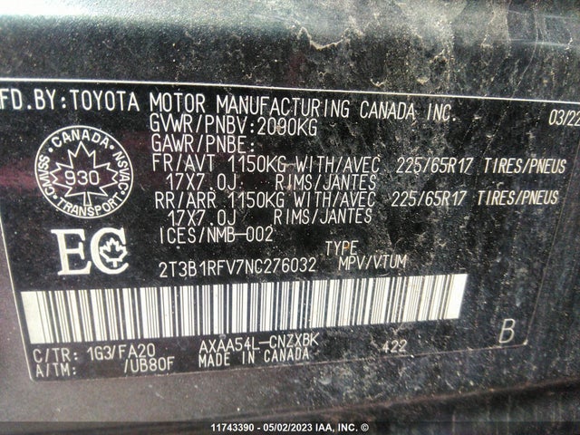 Toyota RAV4 LE 2022 2T3B1RFV7NC276032 Image 11