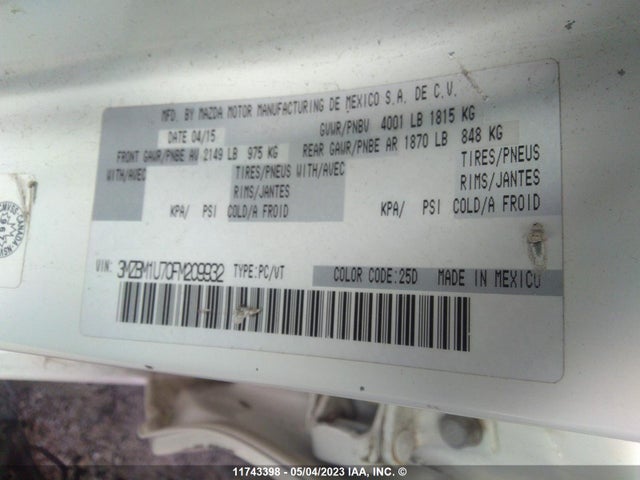 Mazda 3 SPORT 2015 3MZBM1U70FM209932 Image 10
