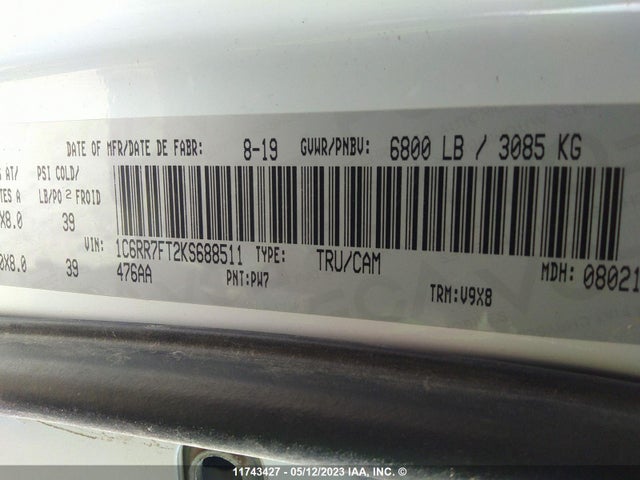 1C6RR7FT2KS688511 RAM 1500 Classic Express