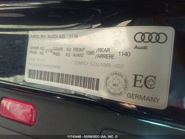 WAUANAF45HN049096 Audi A4 PREMIUM