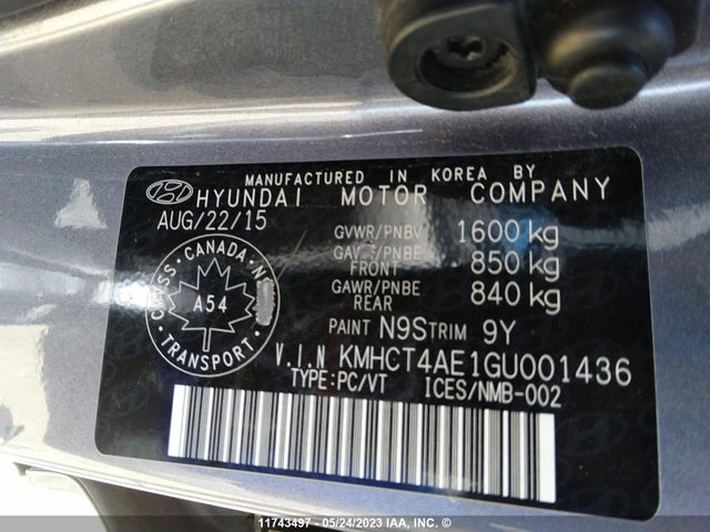 Hyundai ACCENT GL 2016 KMHCT4AE1GU001436 Image 10