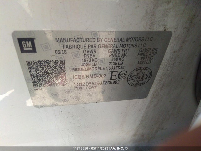 Chevrolet MALIBU LT 2018 1G1ZD5ST6JF235803 Image 9
