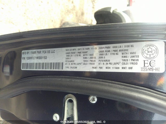 1C6RR7LT1MS501153 RAM 1500 Classic Warlock