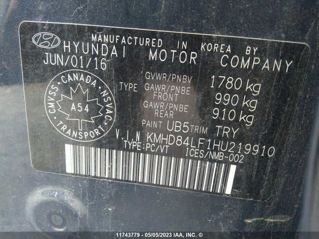 Hyundai ELANTRA GL 2017 KMHD84LF1HU219910 Image 11