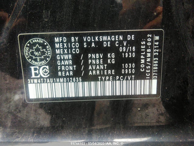 3VW4T7AU1HM012635 Volkswagen Golf Gti Autobahn