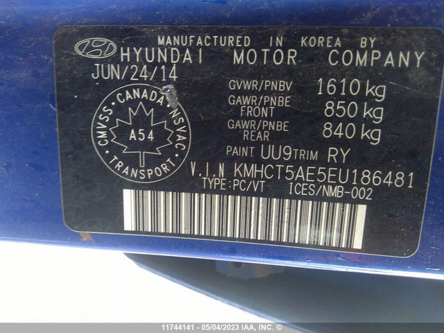 Hyundai ACCENT GL 2014 KMHCT5AE5EU186481 Image 11