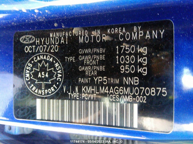 Hyundai ELANTRA SEL 2021 KMHLM4AG6MU070875 Image 10