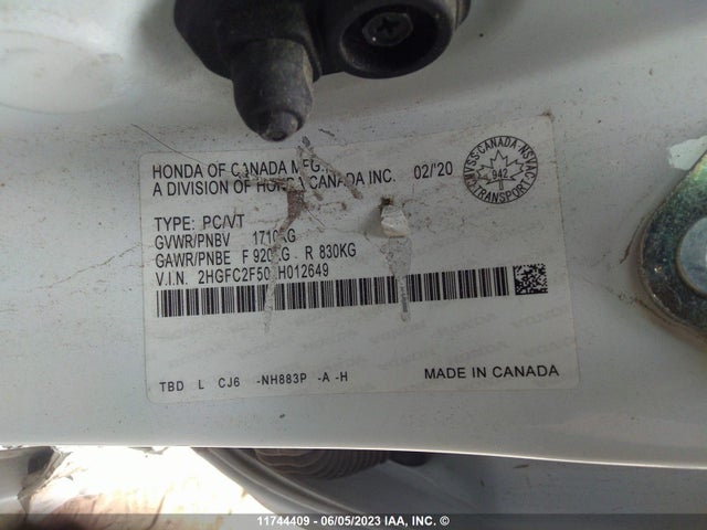 Honda Civic Sedan Lx 2020 2HGFC2F50LH012649 Image 10