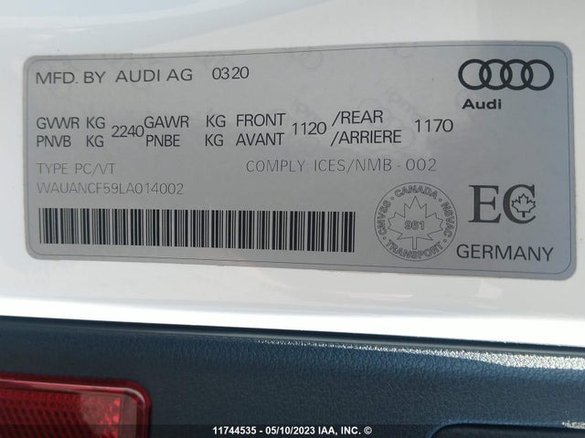 WAUANCF59LA014002 Audi A5 PREMIUM