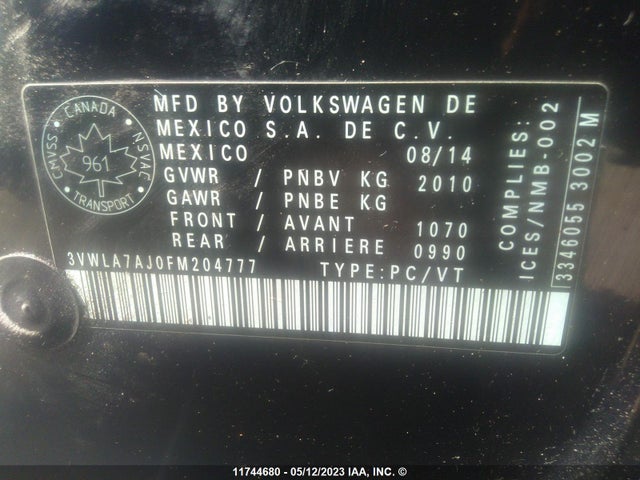 3VWLA7AJ0FM204777 Volkswagen Jetta Sedan Highline