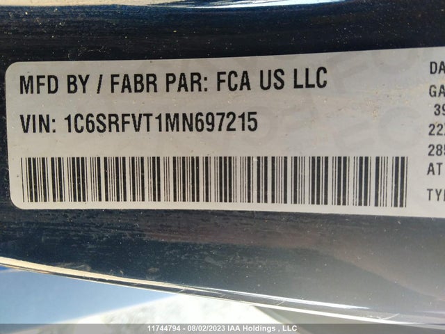 1C6SRFVT1MN697215 RAM 1500 Sport