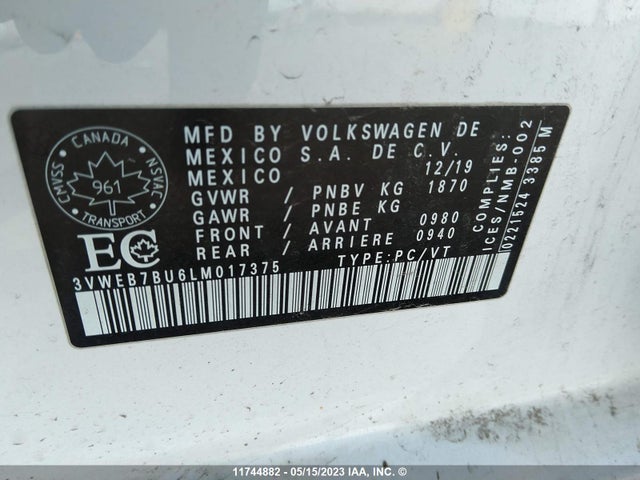 3VWEB7BU6LM017375 Volkswagen JETTA SEL