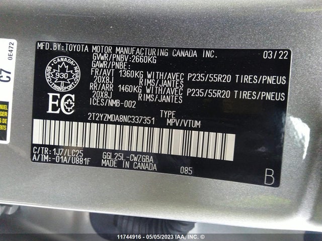 2T2YZMDA8NC337351 Lexus Rx Rx 350