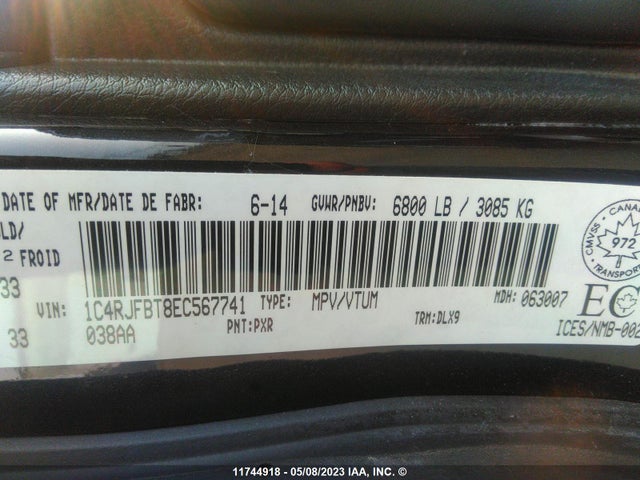 1C4RJFBT8EC567741 Jeep Grand Cherokee Limited