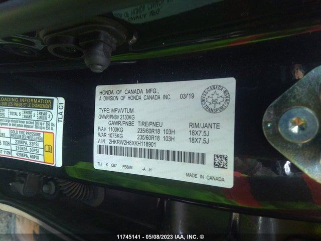Honda CR-V EXL 2019 2HKRW2H8XKH118901 Image 10