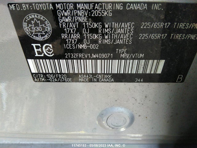 Toyota RAV4 LE 2018 2T3ZFREV1JW409071 Image 10