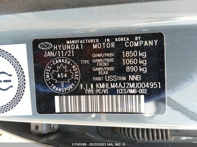 Hyundai Elantra Blue 2021 KMHLM4AJ2MU004951 Image 9