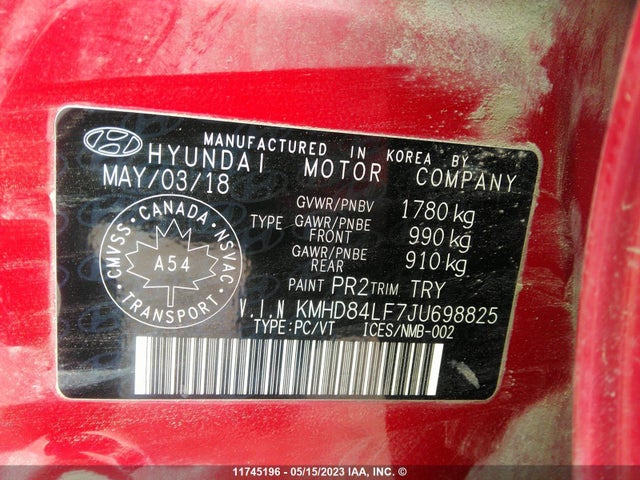Hyundai ELANTRA GL 2018 KMHD84LF7JU698825 Image 10