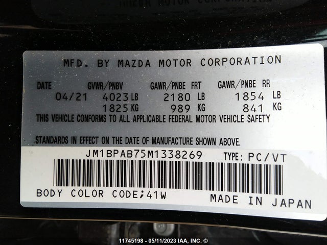 Mazda MAZDA3 2021 JM1BPAB75M1338269 Image 9