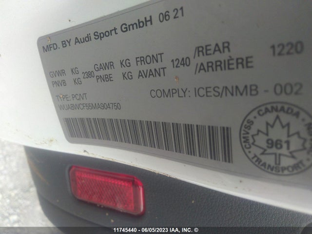 WUABWCF55MA904750 Audi RS5