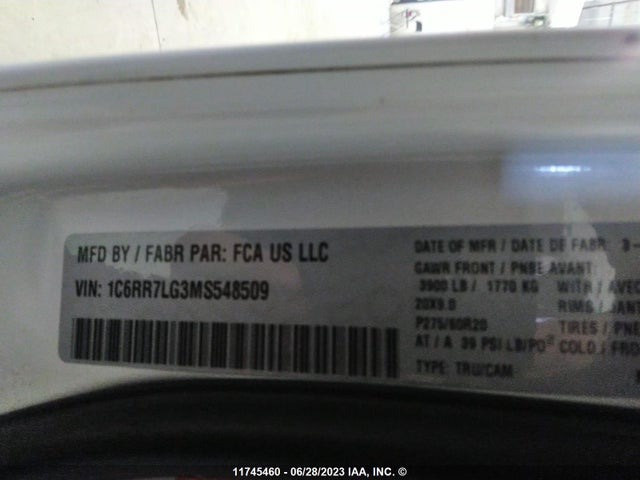 1C6RR7LG3MS548509 RAM 1500 Classic Warlock