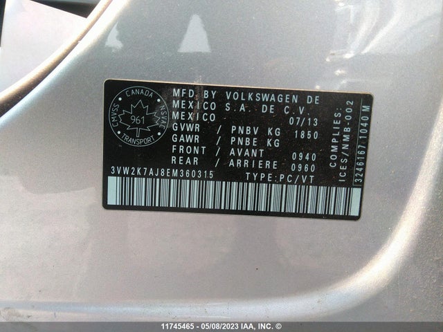 3VW2K7AJ8EM360315 Volkswagen JETTA S