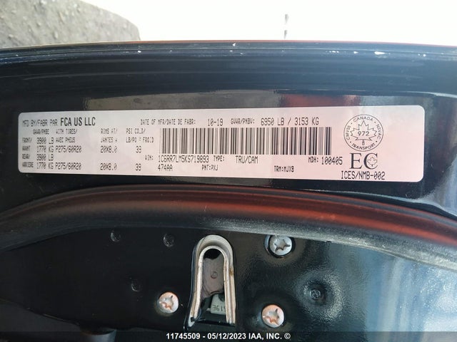 1C6RR7LM5KS719893 RAM 1500 Classic Slt