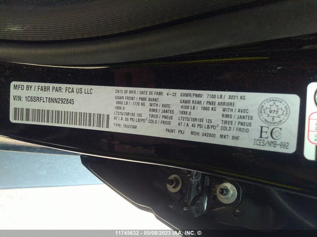1C6SRFLT8NN292845 RAM 1500 Rebel